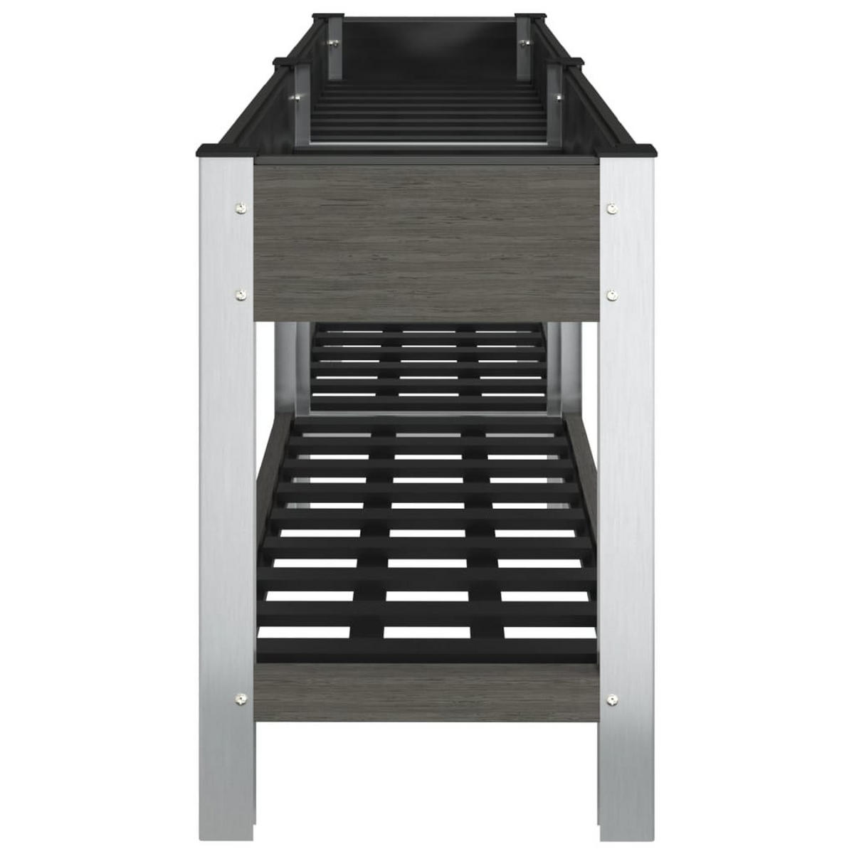 GARTEN-HOCHBEET mit Ablage Grau 200x50x75 cm WPC - Grau, Kunststoff (200/75/50cm) - furnicato