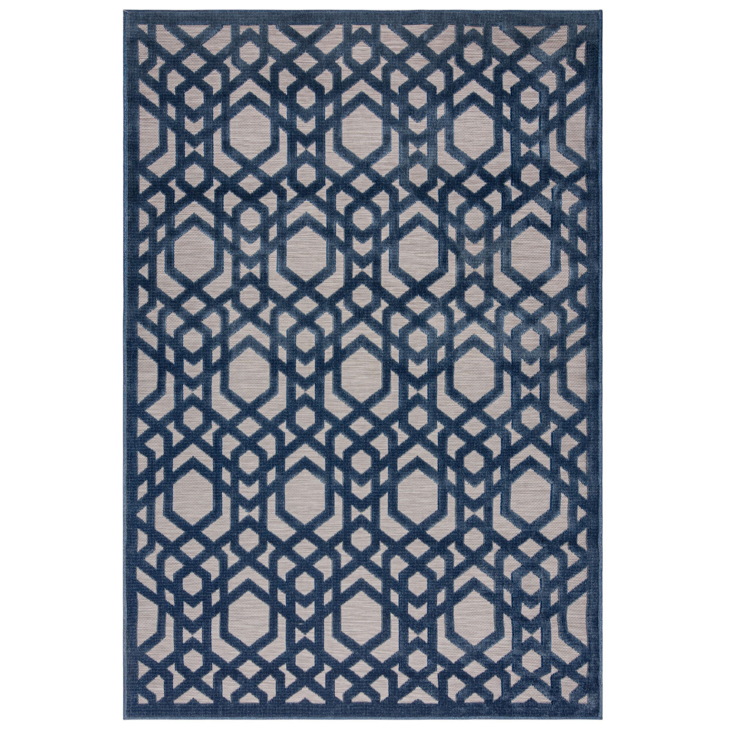 OUTDOOR-TEPPICH Marokkanisches-Mosaik, winterfest STOUR LIAM, Blau-Grau 200x290 cm - Blaugrau, Textil (200/290cm) - KADIMA DESIGN