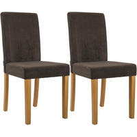 ESSZIMMERSTUHL 2er Set Cord Braun - Naturfarben/Braun, Holz/Textil (41/91/47cm) - CLP