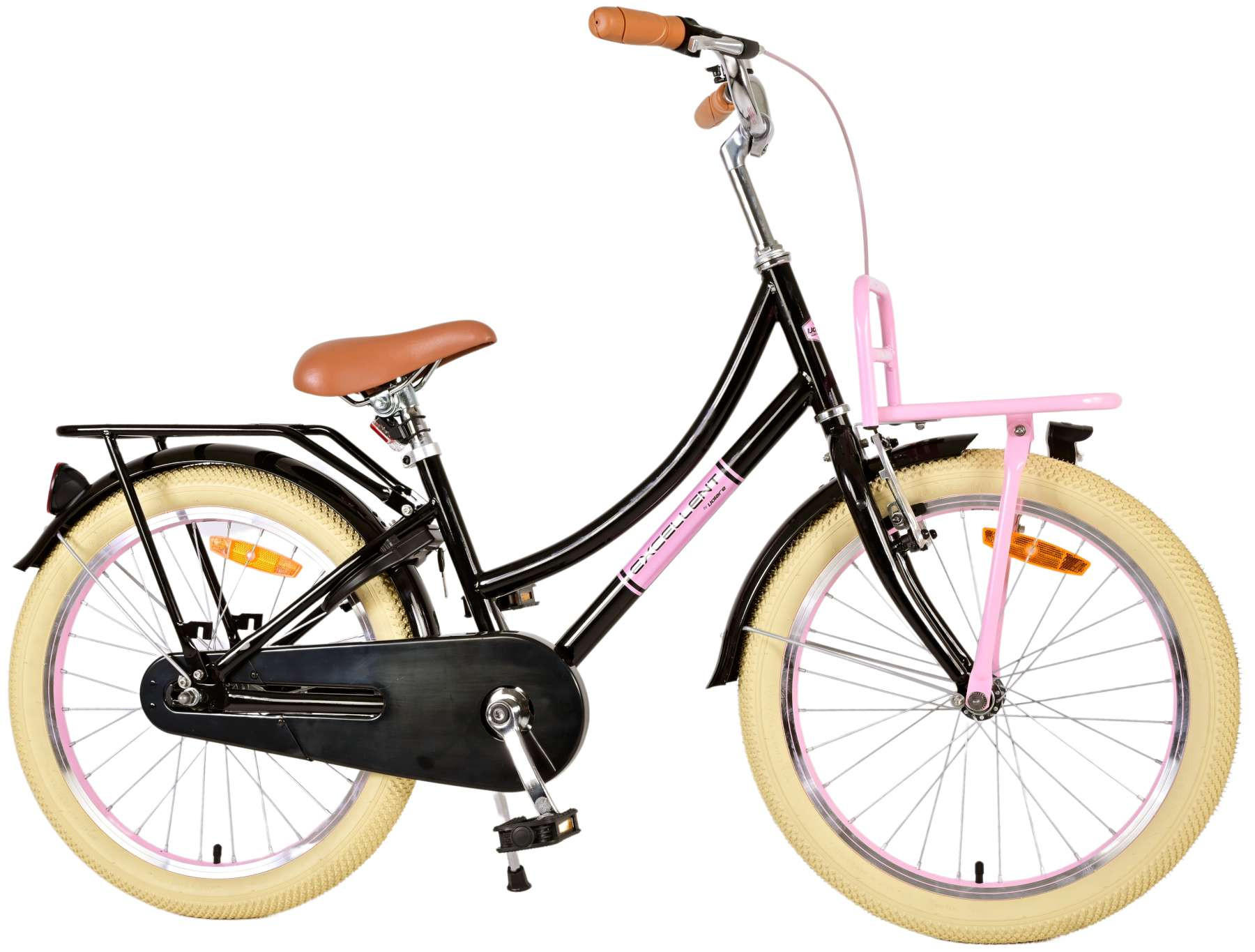 KINDERFAHRRAD Excellent - Mädchen - 20 Zoll - Rücktritt + Handbremse - Schwarz - Schwarz, Metall (67cm) - TPFSports