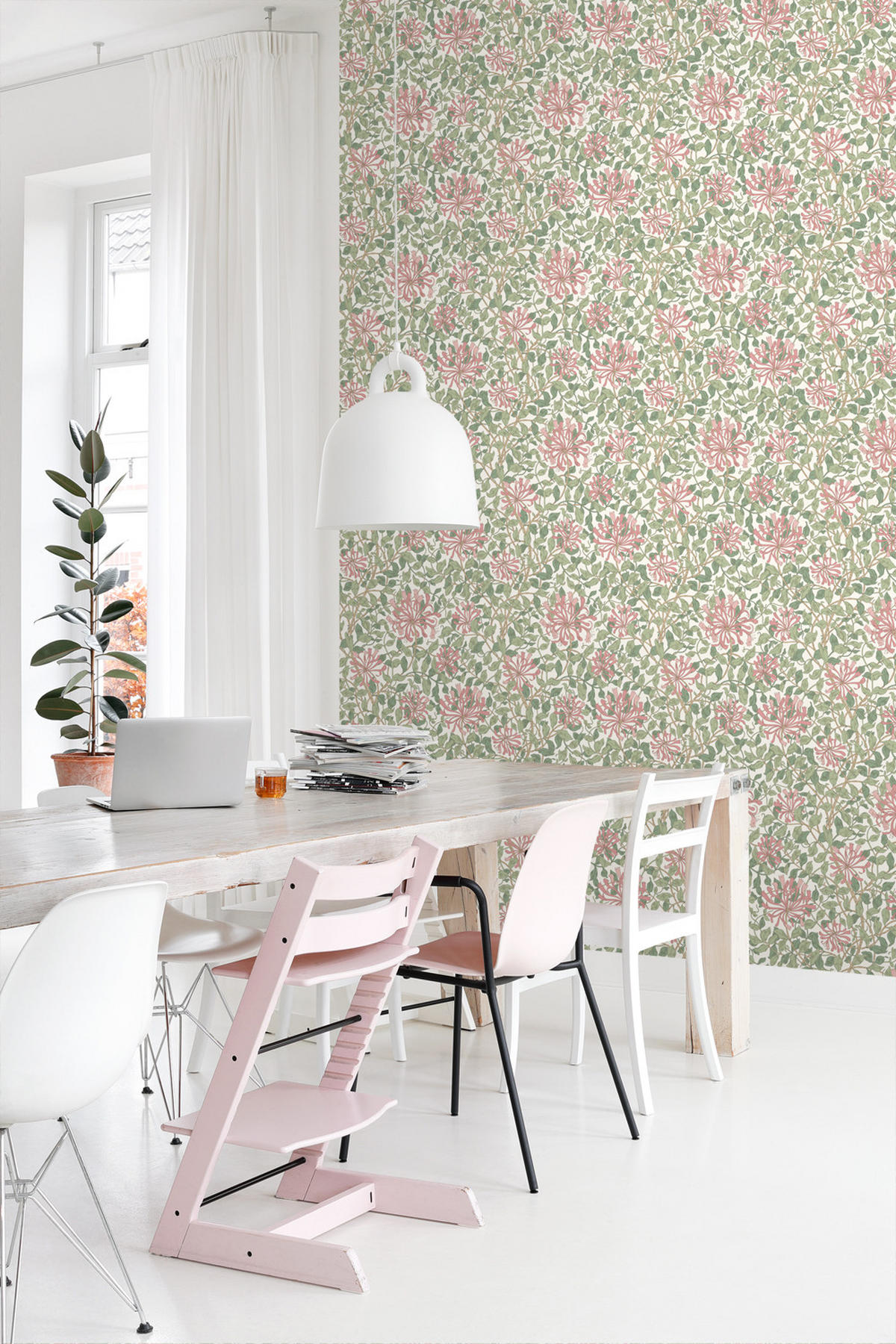 TAPETE Blumen 50 x 900 cm - Pink, Papier (50/900cm) - ESTAhome