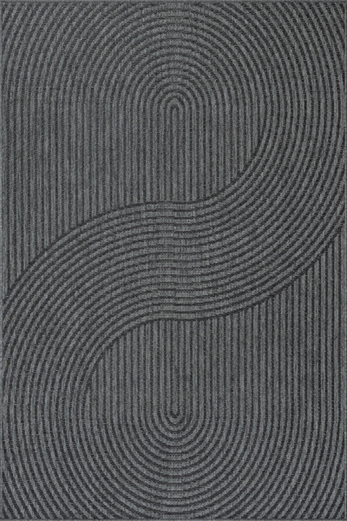 FLACHWEBTEPPICH Geometrisch BORNO Polypropylen Anthrazit 160 x 220 cm - Anthrazit, Textil (160/220cm) - KADIMA DESIGN