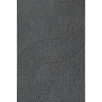 FLACHWEBTEPPICH Geometrisch BORNO Polypropylen Anthrazit 240 x 340 cm - Anthrazit, Textil (240/340cm) - KADIMA DESIGN