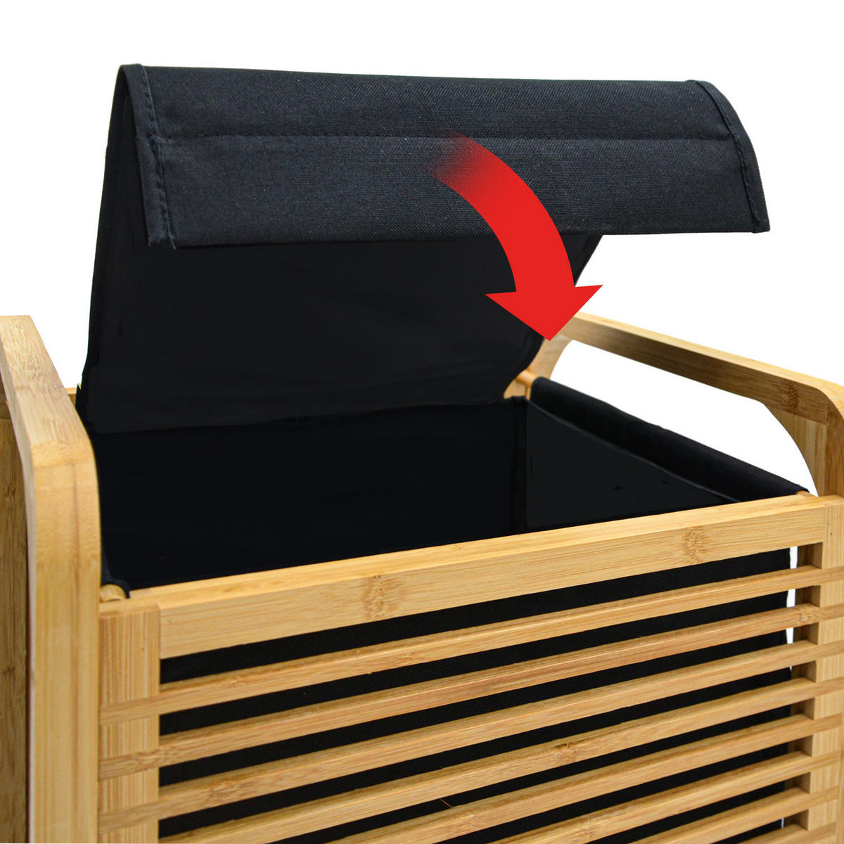 BAMBUS-WÄSCHEKORB 50 Liter 40x36x57 cm - Braun, Holz (36/57/40cm) - Dunedesign