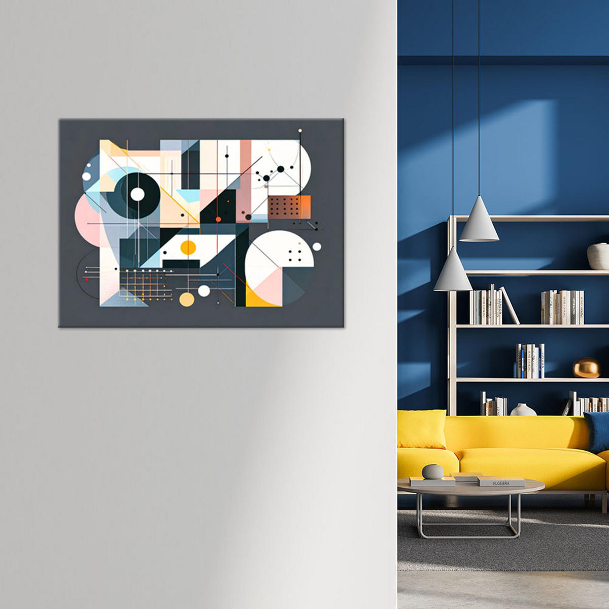 LEINWANDBILD Bauhaus-Abstraktion 100x70cm - Multicolor, Textil (100/70cm) - Feeby