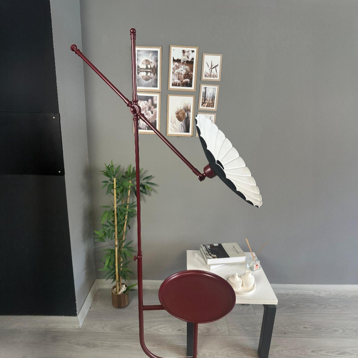 STEHLAMPE Uxelor 170 Cm - Bordeaux, Metall (30/30/170cm) - Bamyum