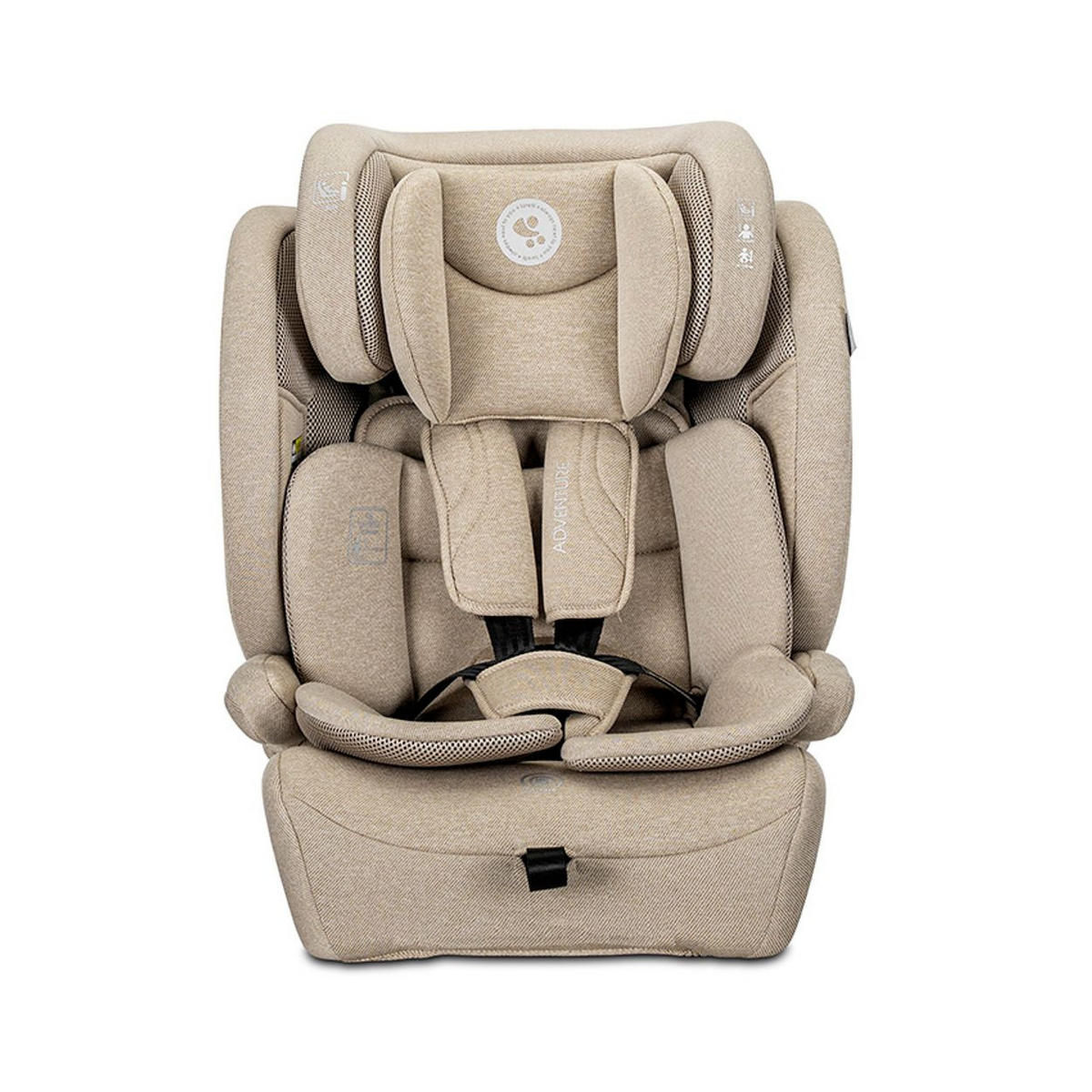 KINDERSITZ Adventure (76-150 cm) beige-weiß Kopfstütze verstellbar, bis 36 kg, i-Sze, Polyester, Sicherheitsgurt - Beige, Kunststoff (46/78/40cm) - Lorelli