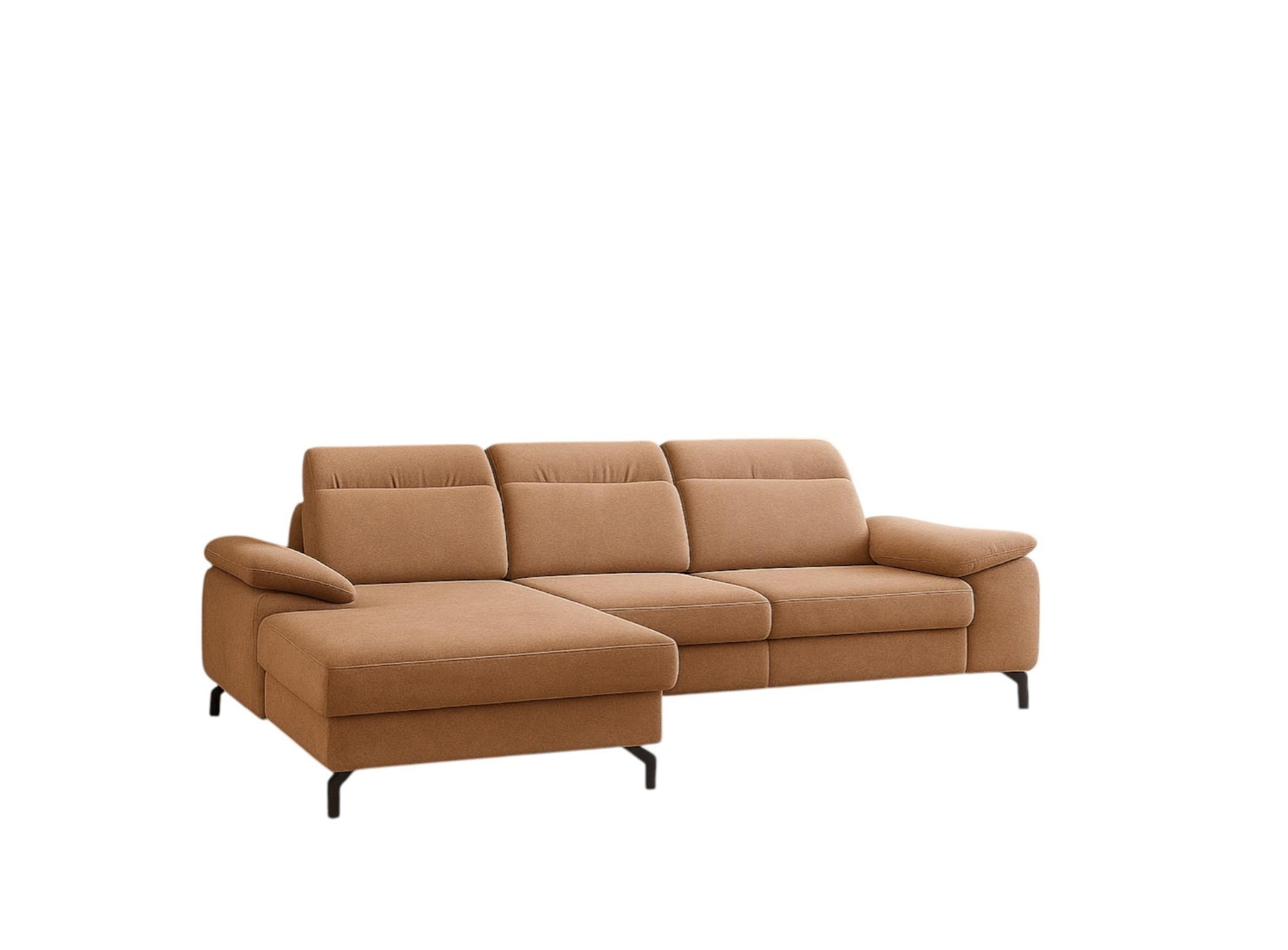 ECKSOFA Margit Mit Schlaffunktion - Braun, Holzwerkstoff/Textil (276/184cm) - Fun Möbel