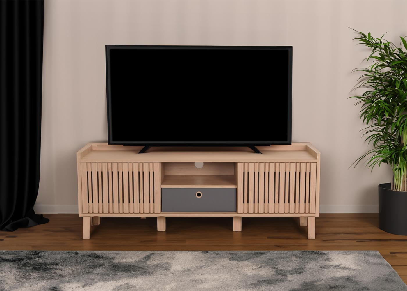 TV-RACK Beige - Beige, Holz (150/56/40cm) - MCW