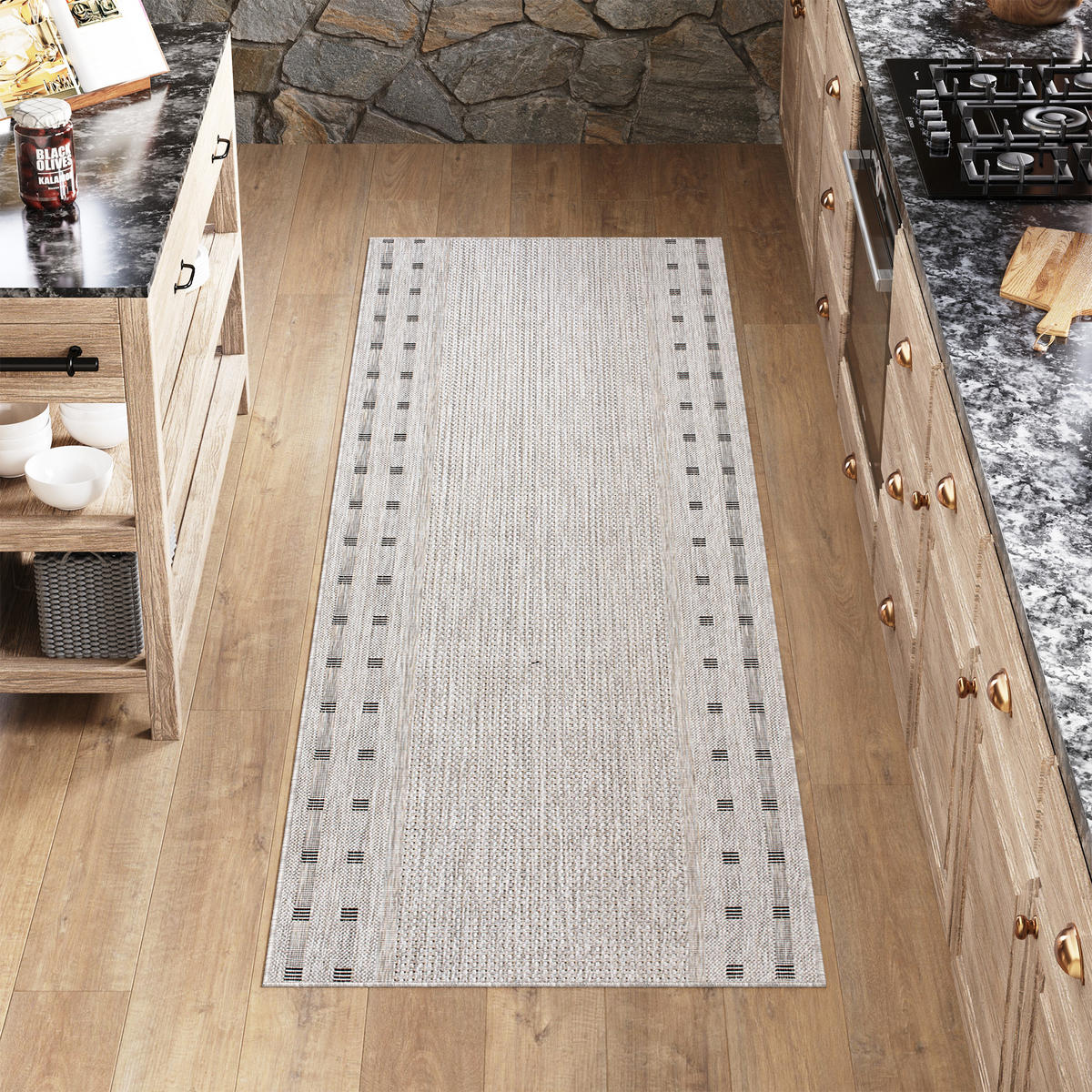 LÄUFER MELISSA Grau Modern Geometrisch 100/900 cm - Grau, Textil (100/900cm) - Tapiso
