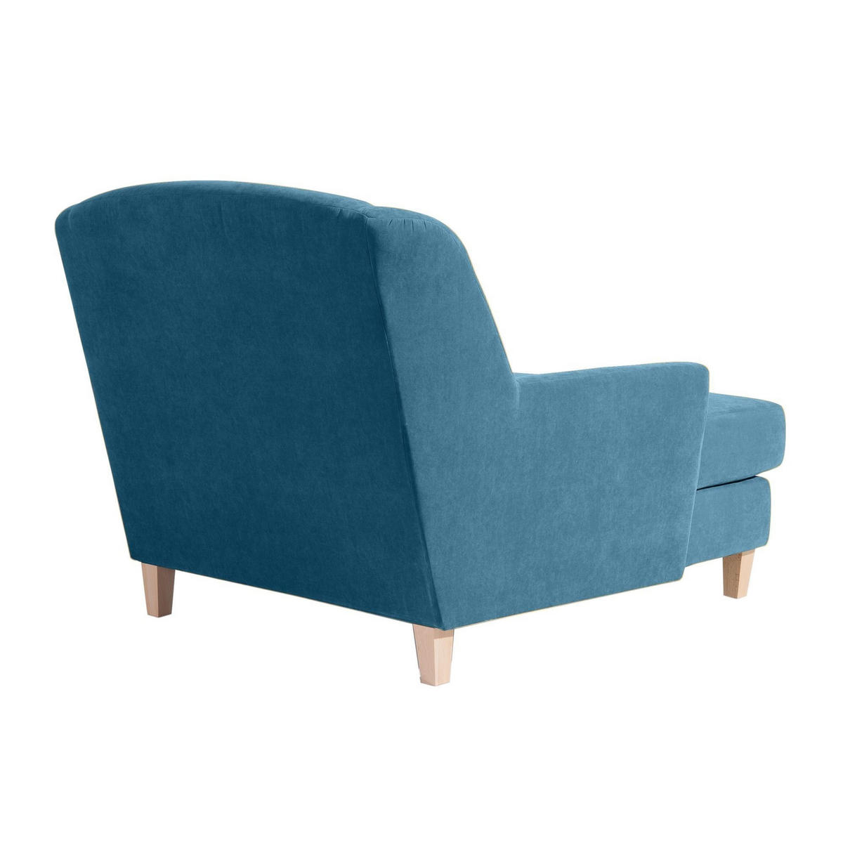 SESSEL XXL Karil Bezug Veloursstoff Buche natur / petrol - Blau, Kunststoff (136/107/142cm) - 58aufmkessel