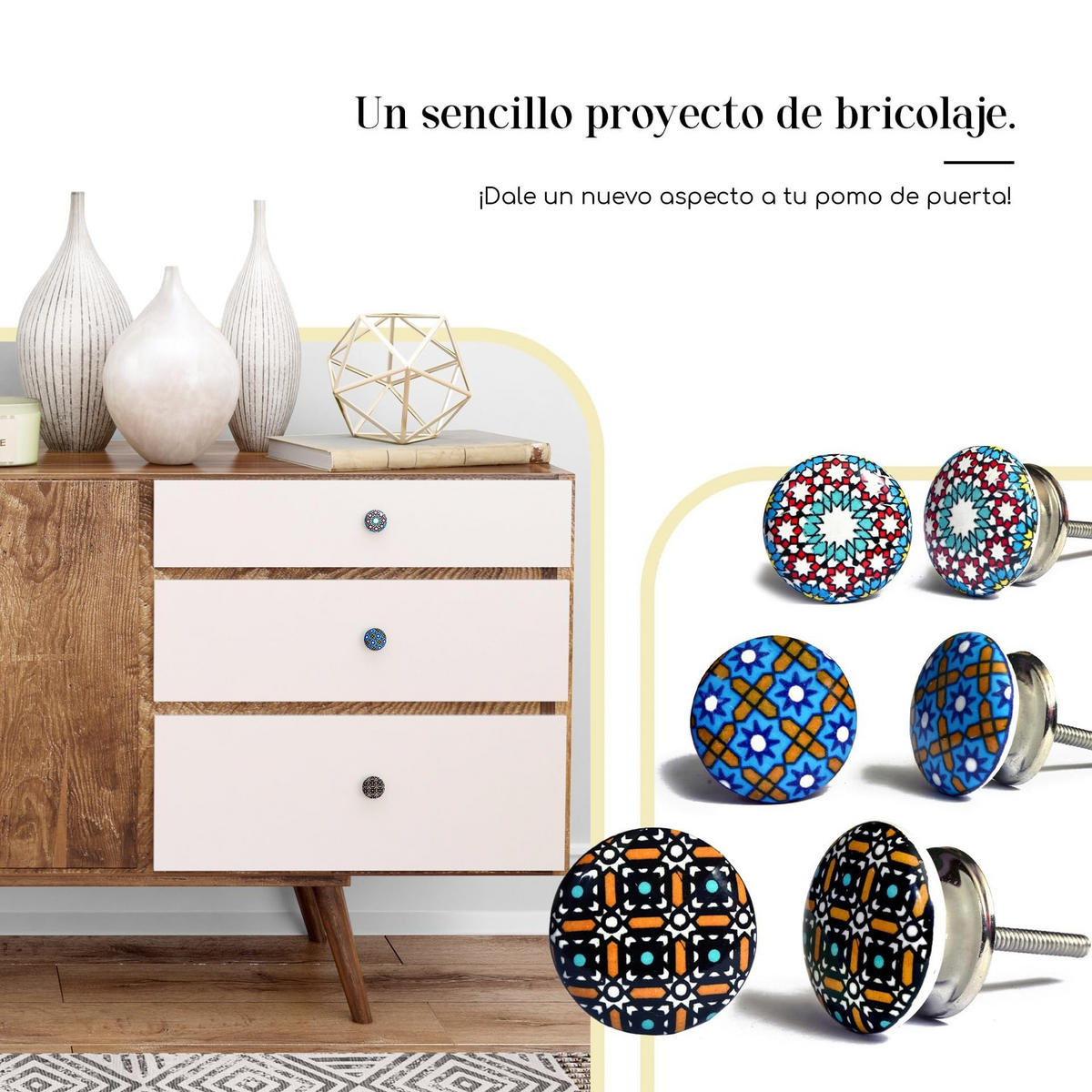 KERAMIKKNÖPFEN Set mit 10 in verschiedenen Farben40 mm Durchmesser - Multicolor, Keramik (4/4/6.9cm) - Nacnic