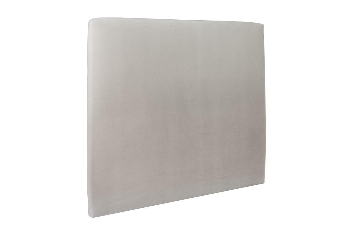 KOPFTEIL gepolstertes – hellgrauer Samtstoff - 200 cm - Beige/Hellgrau, Karton/Holz (200/120/10cm) - Sommeil de Plomb