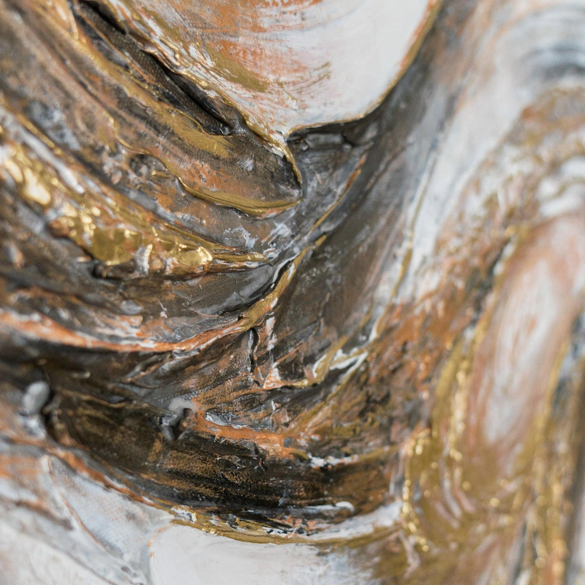GEMÄLDE Marmorfluss Schattenfugenrahmen Grau 70x50 cm - Grau, Holz (70/50cm) - YS-art gallery