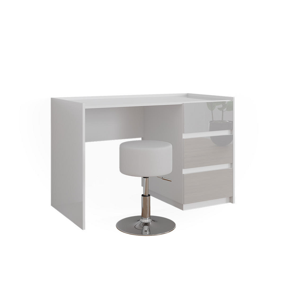 TOALETNÍ STOLEK Marla Bílá vysoký lesk - vysoce lesklá bílá, kompozitní dřevo (120/78.6/60cm) - Vicco