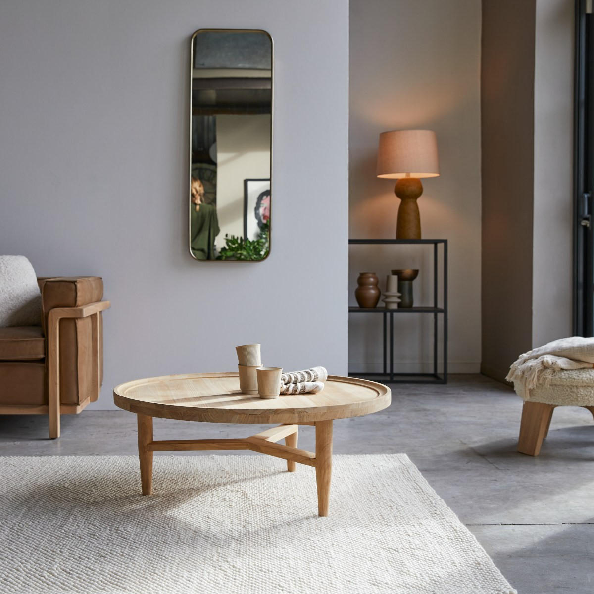 COUCHTISCH Milla Natur aus Teak - Naturfarben, Holz (90/90/35cm) - Tikamoon