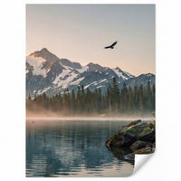 TAPETE - Berge - Wasser - Bäume - 160x220 cm - Multicolor, Papier (160/220cm) - OnlyWow