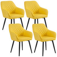 ARMLEHNSTUHL-SET 4 Stück in Kunstleder(YZ8) - Gelb, Textil (59/78/65cm) - HOMAVO
