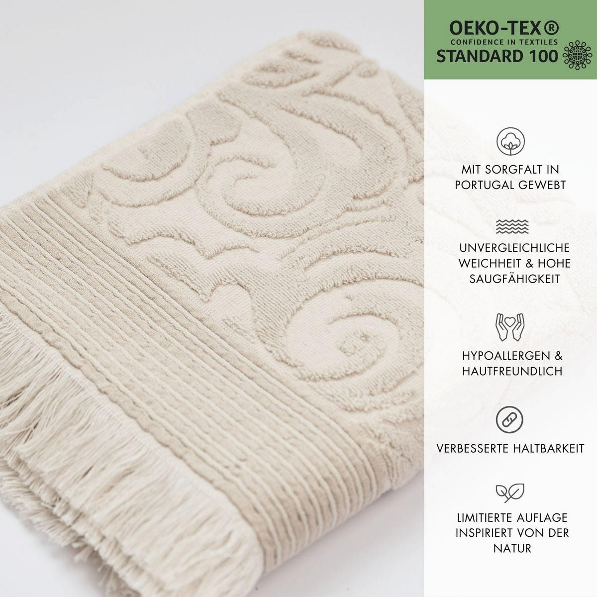 FROTTIERSET Harmony 6-teilig, Baumwolle - Beige, Textil (70/140cm) - SOWL