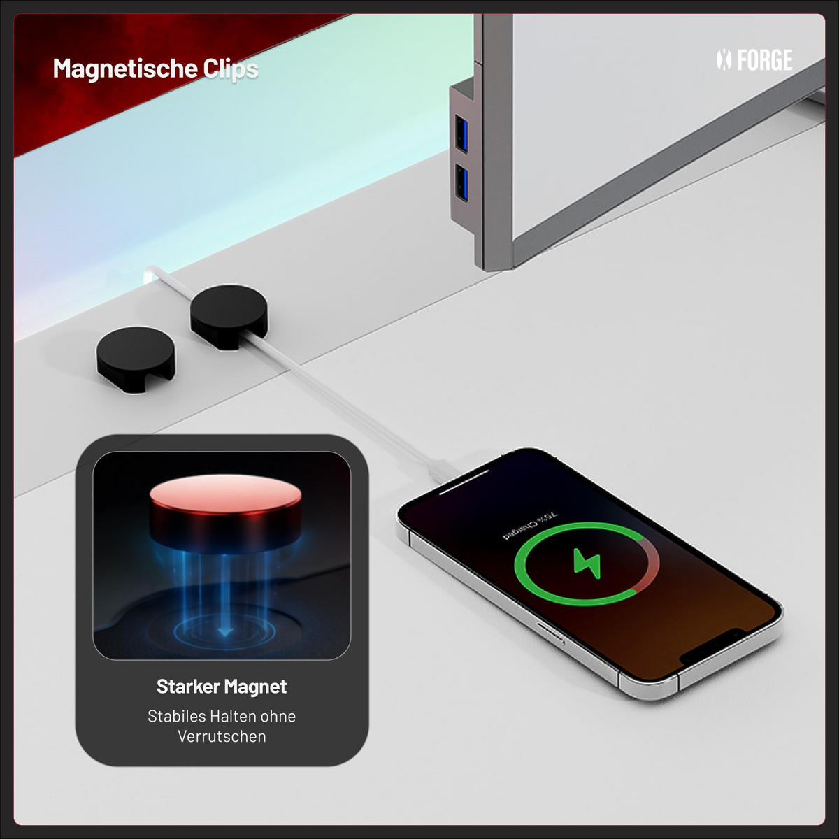ELEKTRISCH verstellbarer Gaming-Schreibtisch X-Forge 120 x 70 cm - Weiß, Metall (70/160/73cm) - Diablo Chairs