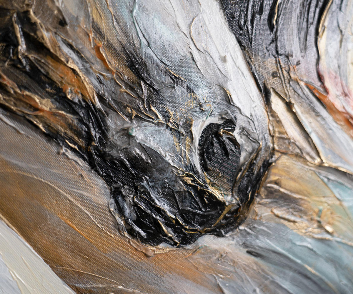 GEMÄLDE Bewegungsenergie Schattenfugenrahmen Grau 100x50 cm - Grau, Holz (100/50cm) - YS-art gallery