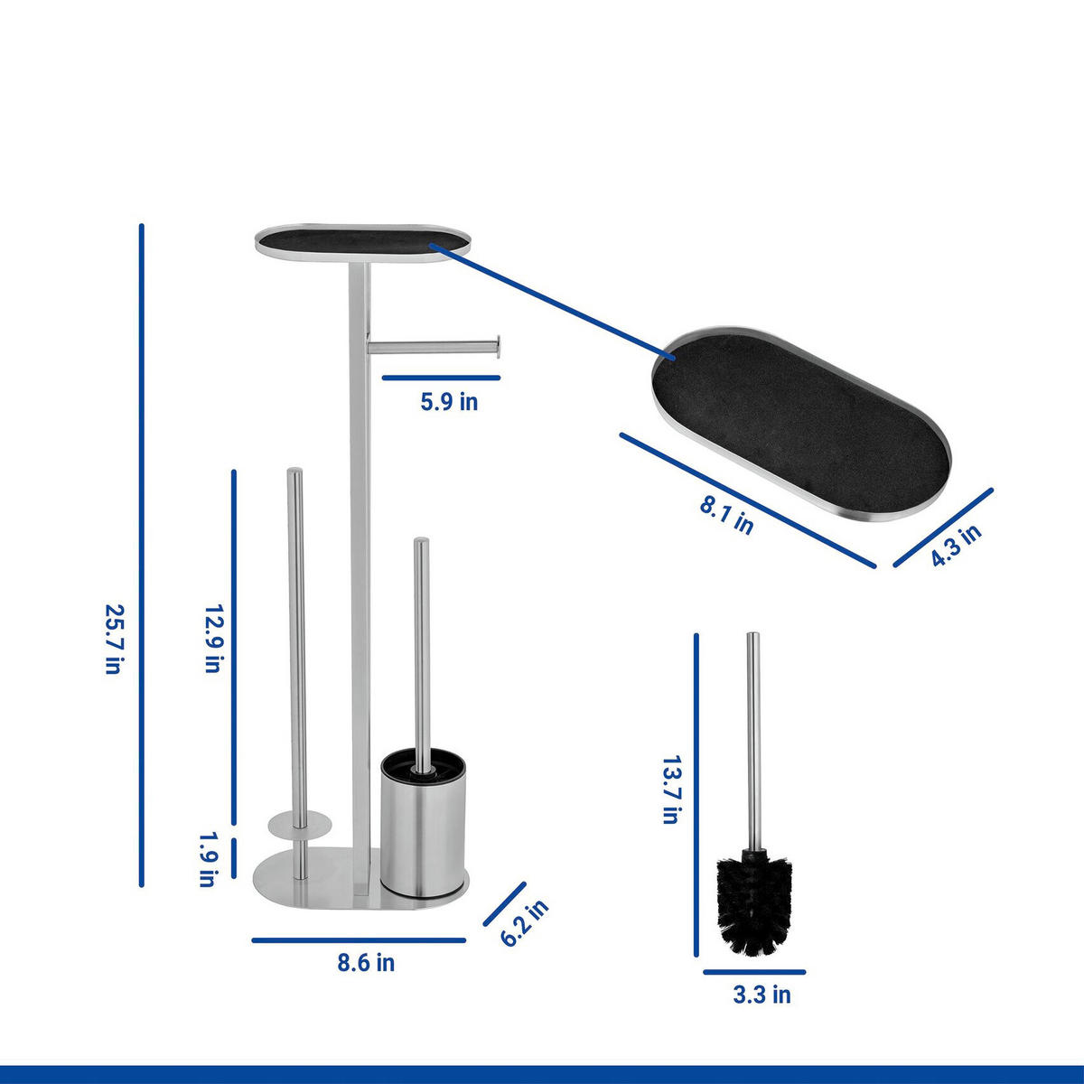 WC-STÄNDER mit Ablage für das Telefon Orea 13/23/70 cm - Weiß, Metall (23/70/13cm) - Wenko