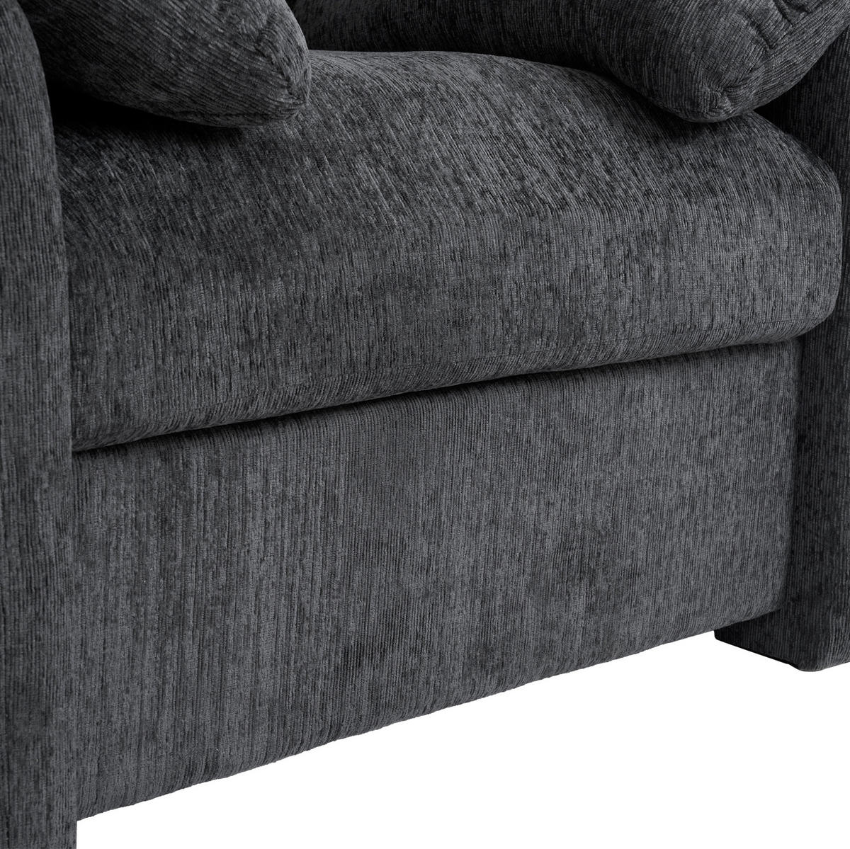 SESSEL mit Chenille-Bezug 96 x 82 x 84 cm Grau - Grau, Holzwerkstoff (82/84/96cm) - Meubliv