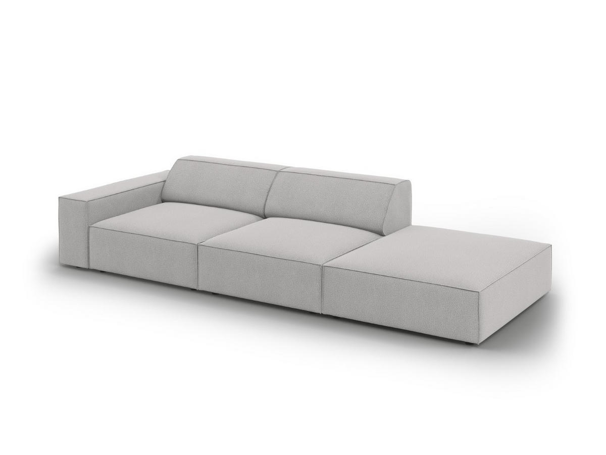 SOFA Jodie aus strukturiertem Stoff hellgrau 3 Sitzplätze - Hellgrau, Textil (102/70/262cm) - Micadoni