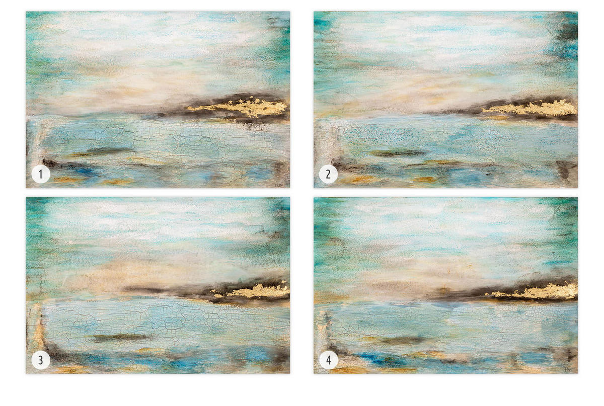 ÖLGEMÄLDE 120/80 cm - Blau, Holz/Textil (2.2/80cm) - KUNSTLOFT