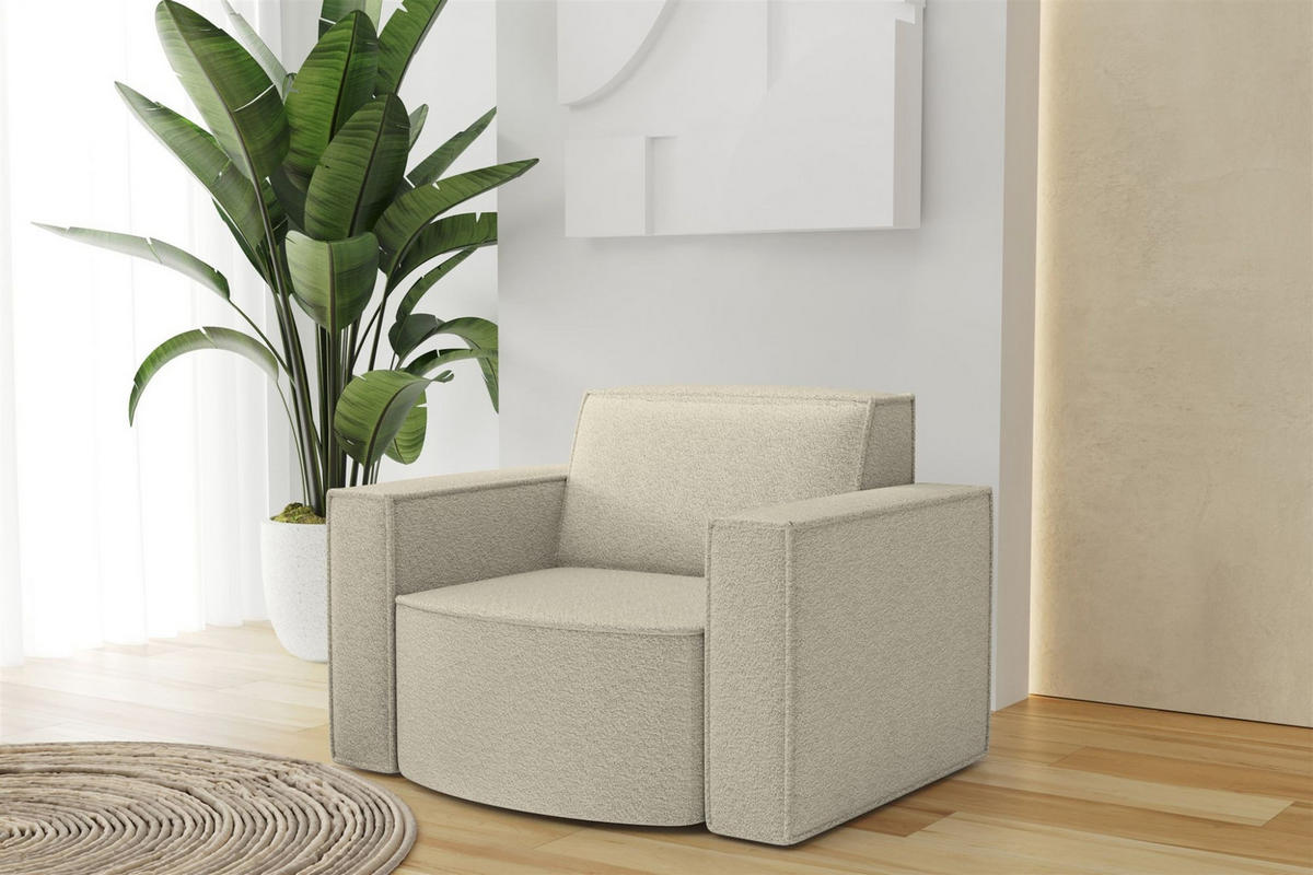 SOFASET Palma Ecksofa Sessel Ascot - Champagner, Holzwerkstoff/Textil (236/78/165cm) - Fun Möbel