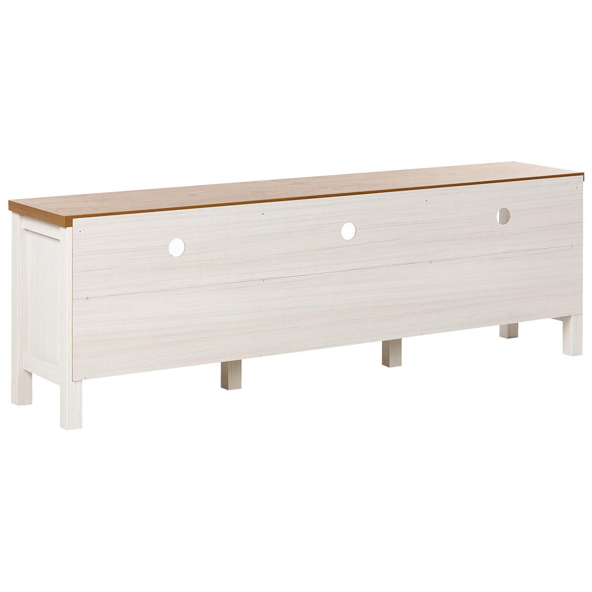 TV-MÖBEL Weiß/Braun Inverell - Weiß/Braun, Holzwerkstoff (180/58/39cm) - Beliani