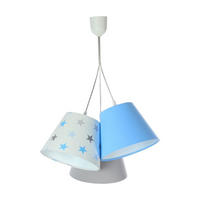 HÄNGELEUCHTE Blau 26/19 cm - Blau/Weiß, Kunststoff (26/0.8/19cm) - ONZENO