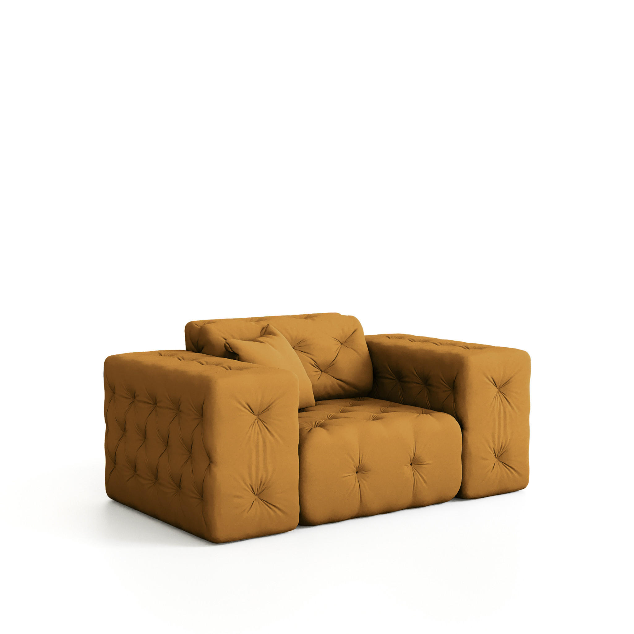 SESSEL Chantal - Dunkelgelb, Holzwerkstoff/Textil (121/78/96cm) - Fun Möbel