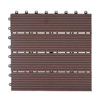 WPC BODENFLIESE 11x 30x30cm Premium Coffee linear - Braun, Kunststoff (30/30/2cm) - BERLINLODGE