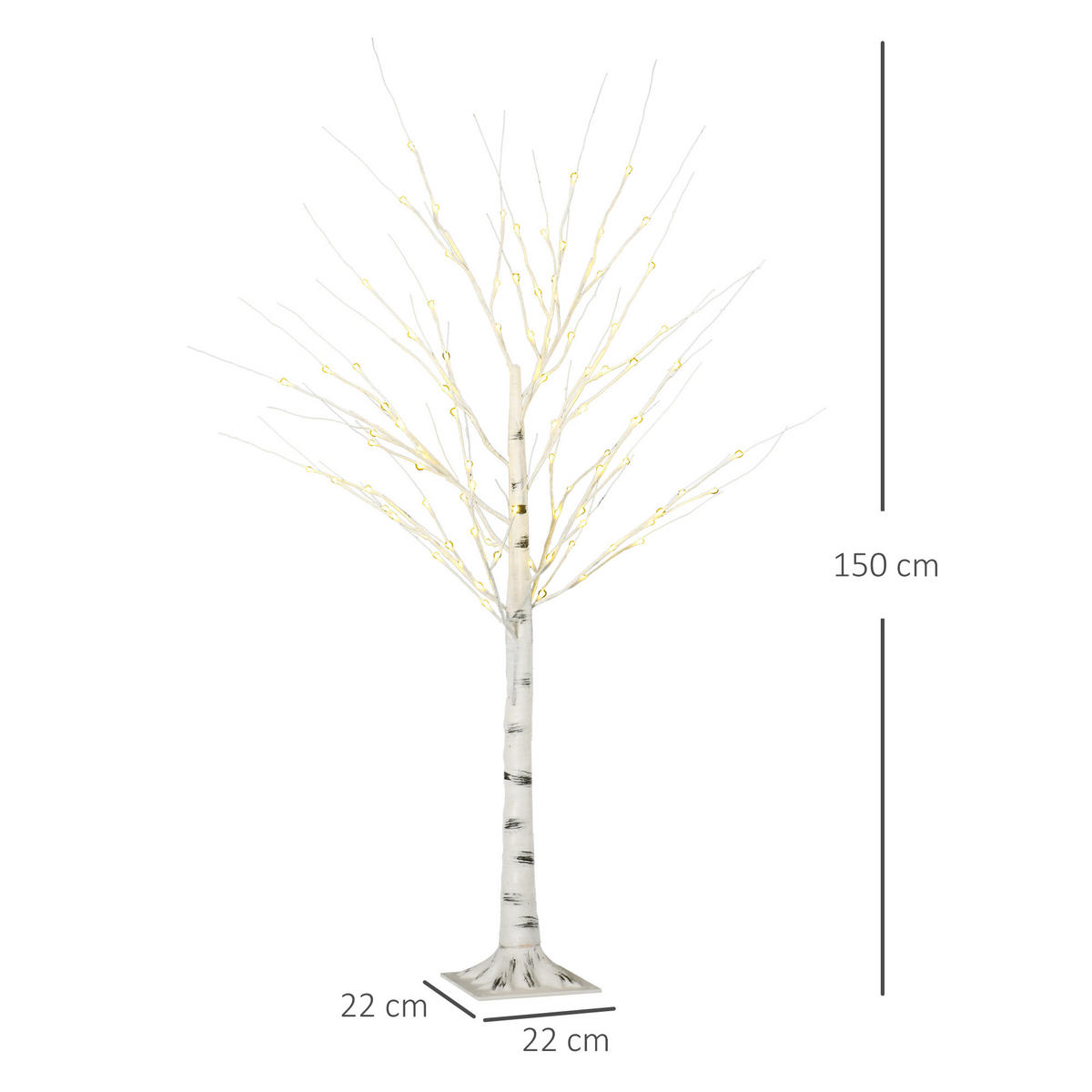 WEIHNACHTSBAUM Weiß 22.0/22.0/150.0cm - Weiß, Kunststoff (22/150/22cm)