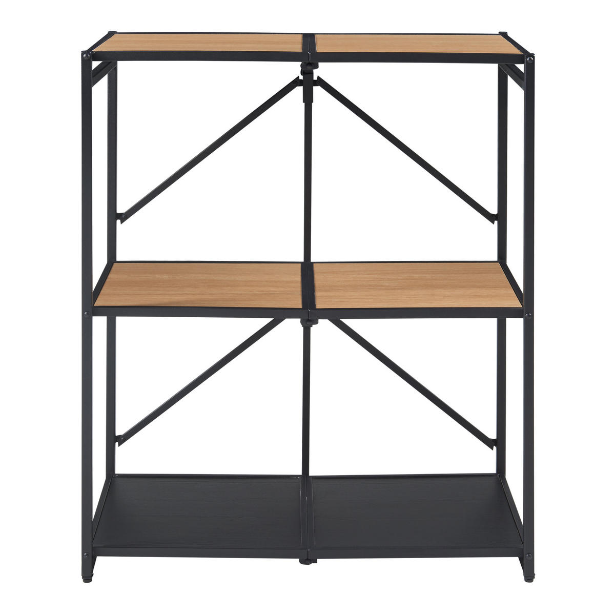 BÜCHERREGAL Telemark - Schwarz, Metall (68/81/38cm) - [en.casa]