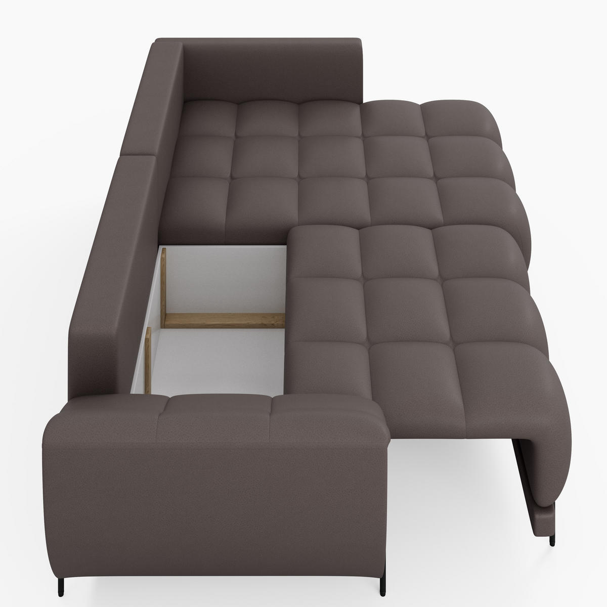 ECKSOFA LEGRO Rechts Schwarz Velours Pet Friendly L-Form Couch mit Schlaffunktion & Bettkasten - Schwarz, Holz (285/180cm) - Barchello