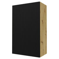 KÜCHENHÄNGESCHRANK Lamello W4/60/1 Schwarz Matt / Eiche Artisan 60 / 32,5 / 96cm - Eichefarben/Schwarz, Holz/Holzwerkstoff (60/96/32.5cm) - Feldmann-Wohnen