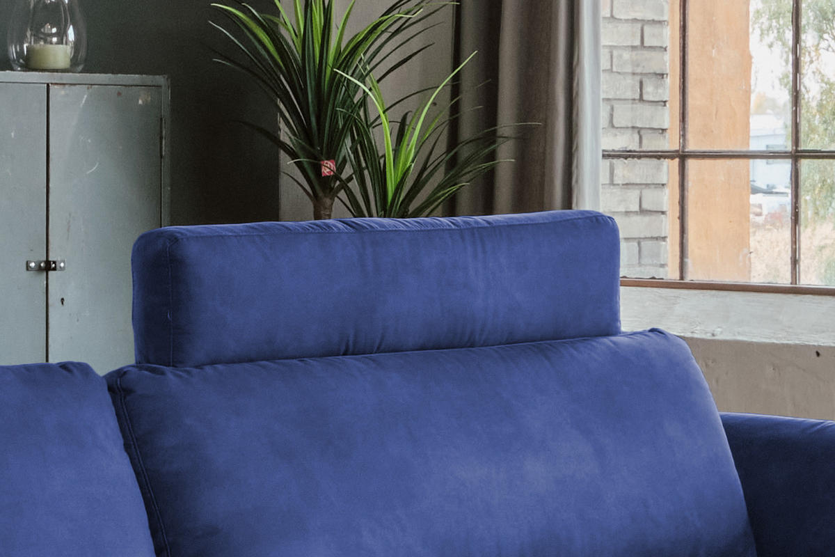 KOPFSTÜTZE MALTA Blau Webstoff - Blau, Textil (100/23/15cm) - KAWOLA