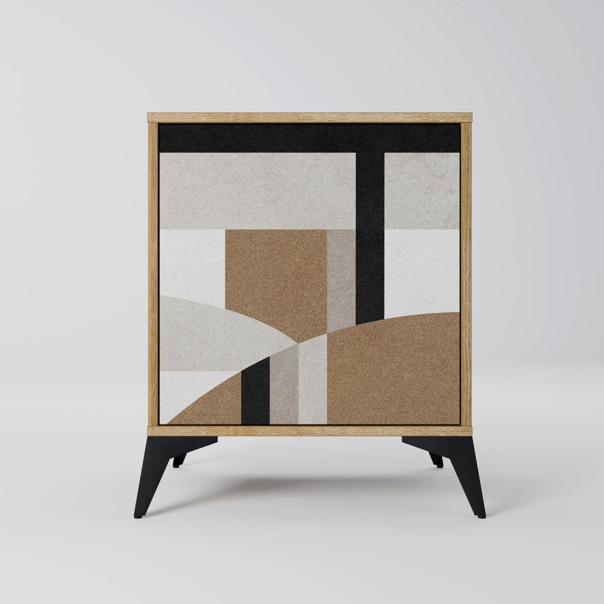 SIDEBOARD DELICATE MEMENTO, Eichefarben, 57,5x42x57,5 cm, Ohne Füße - Eichefarben/Multicolor, Holzwerkstoff (57.5/57.5/42cm) - SpaceRebels