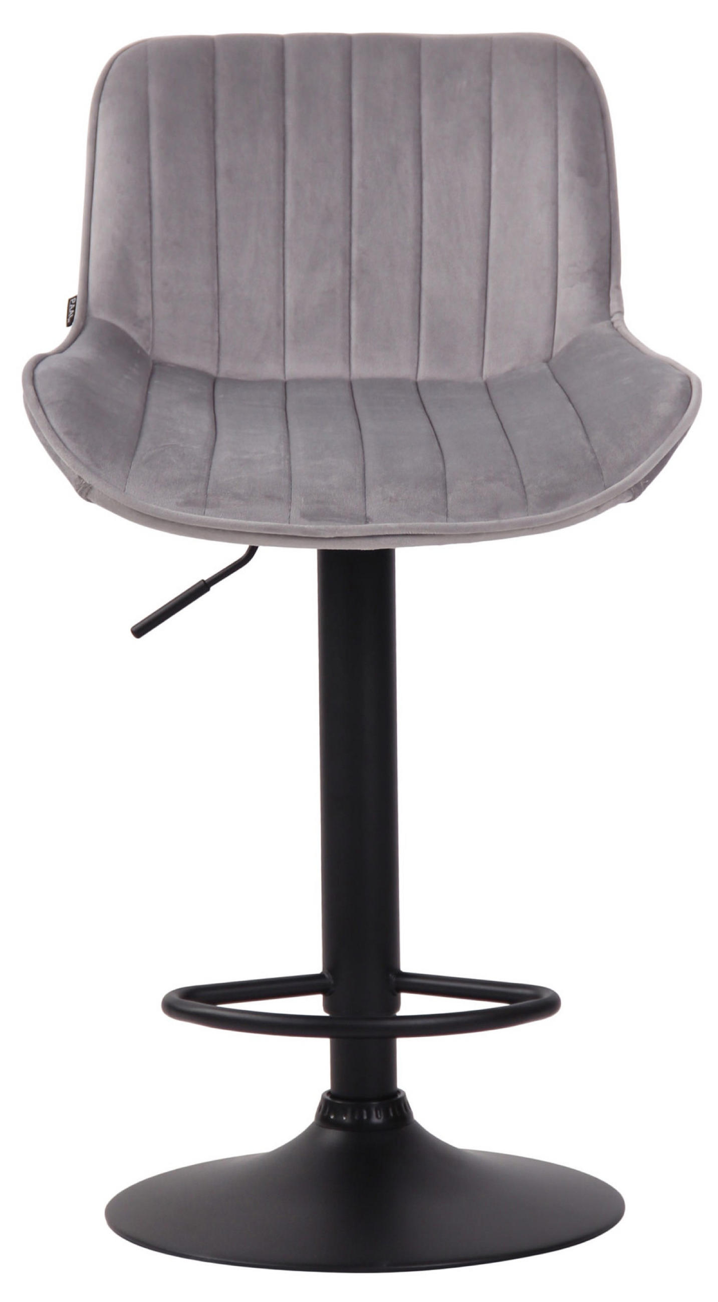 BARHOCKER Lento, Gestell schwarz, Samt Grau - Schwarz/Grau, Textil/Metall (50/100/50cm) - TPFLiving