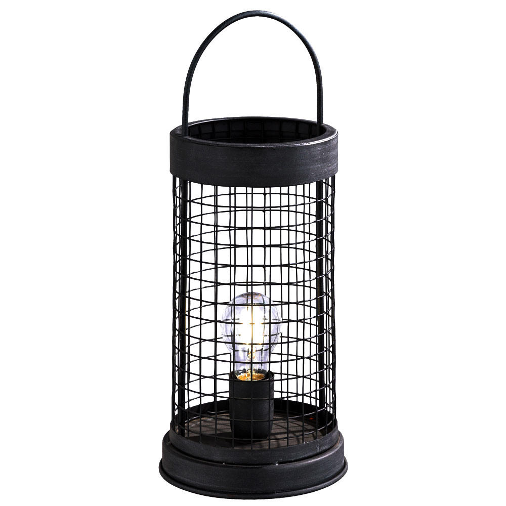 LED TISCHLEUCHTE Tiana Schwarz Gitteroptik - Schwarz, Metall (18/18/44cm)