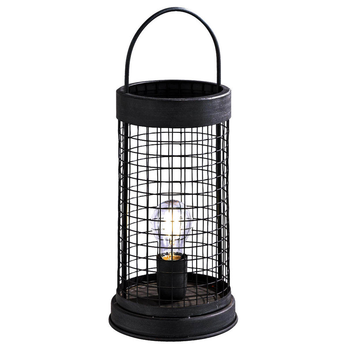 LED TISCHLEUCHTE Tiana Schwarz Gitteroptik - Schwarz, Metall (18/18/44cm)
