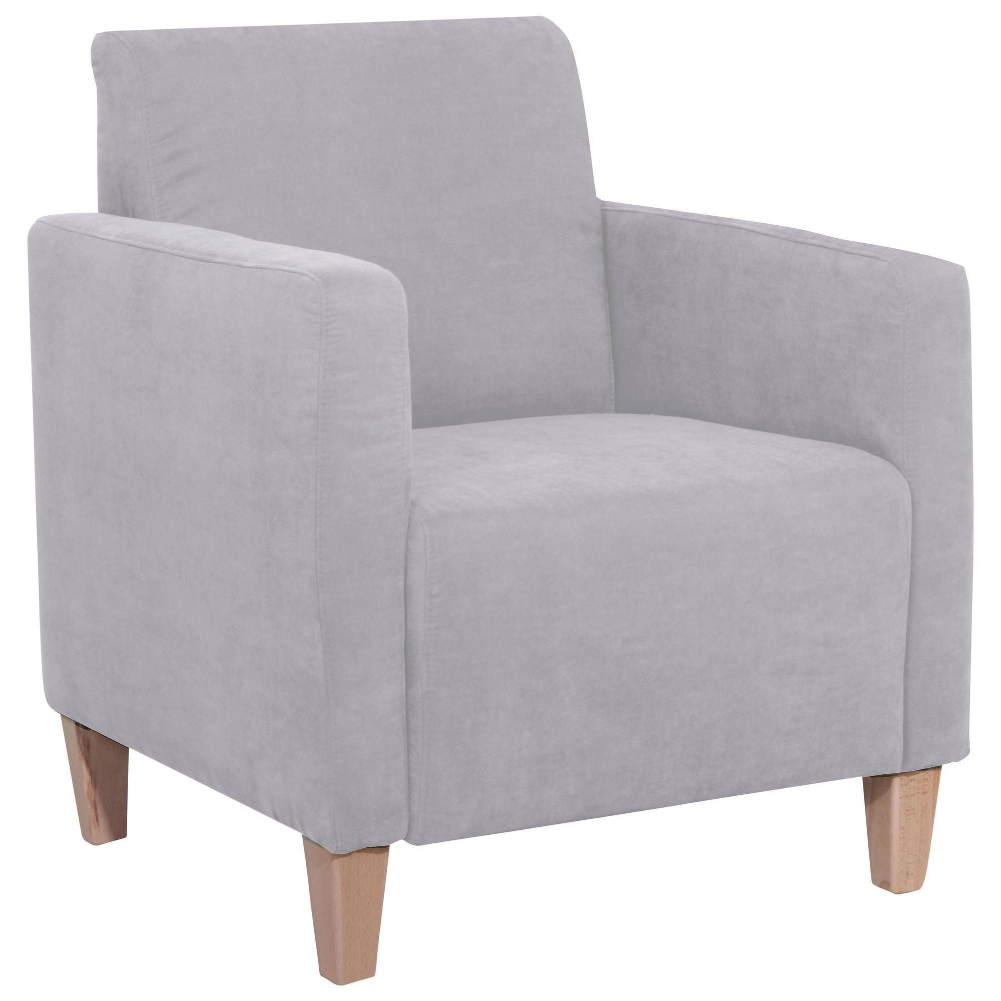 SESSEL Karol Bezug Veloursstoff Buche natur / silber - Grau, Kunststoff (71/81/70cm) - 58aufmkessel