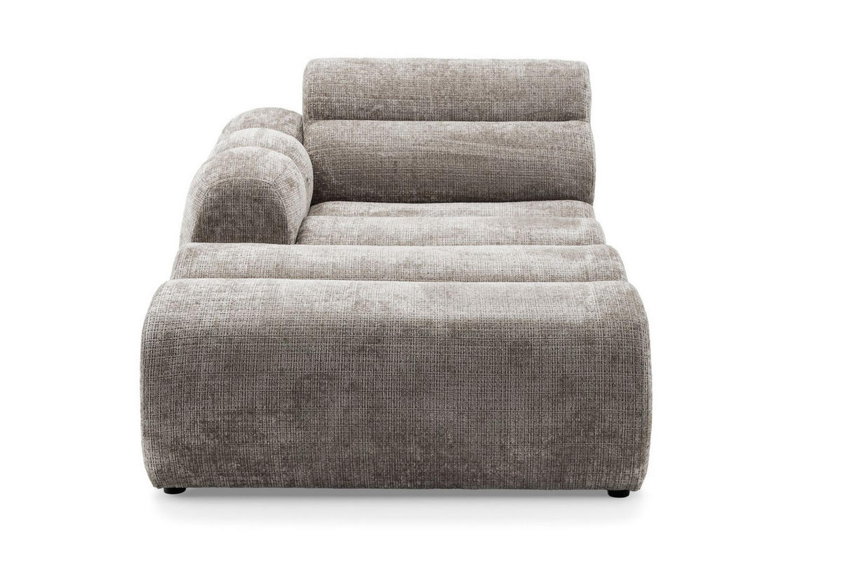 5-SITZER modulares Ecksofa VEER SET 2 Links, 379 x 175 cm, Chenille Webstoff Braun - Schwarz/Braun, Holz/Kunststoff (379/175cm) - Muffo