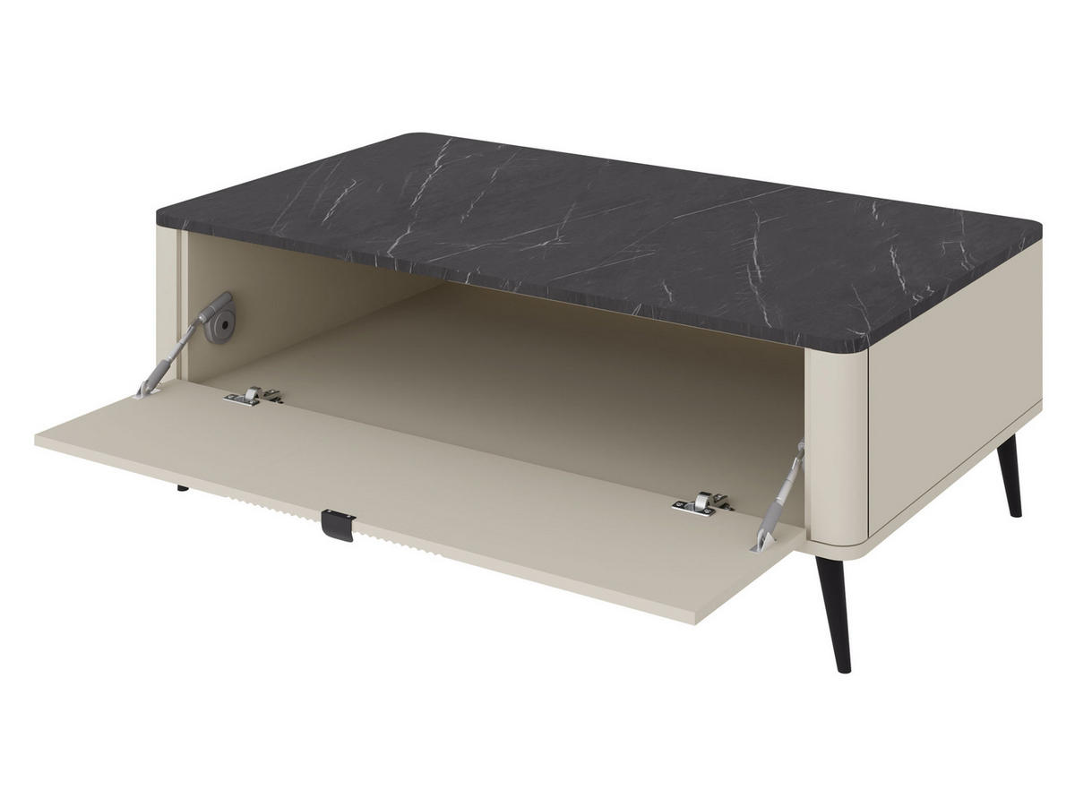 COUCHTISCH Marly RE16 - Kaschmir/Schwarz, Holzwerkstoff/Metall (60/100/42cm) - MIRJAN24