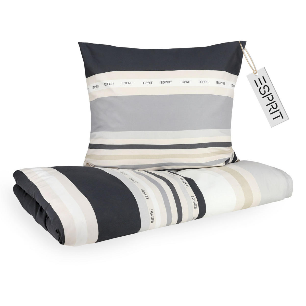 RENFORCÉ BETTWÄSCHE SALMLO - Anthrazit, Textil (140/200cm) - Esprit