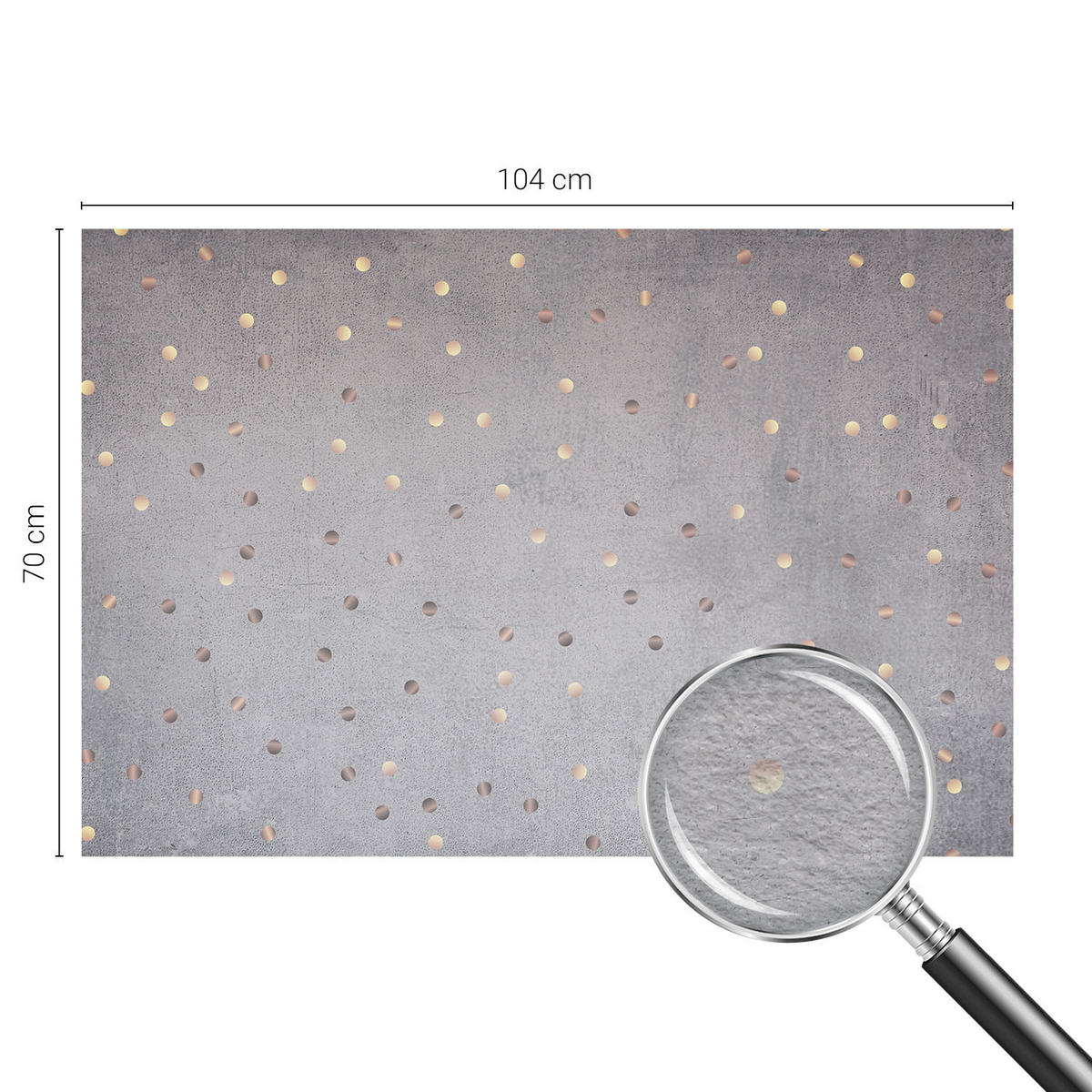 FOTOTAPETE 104x70 cm - Symmetrische Punkte - Grau, Textil (104/70cm) - Wallfluent