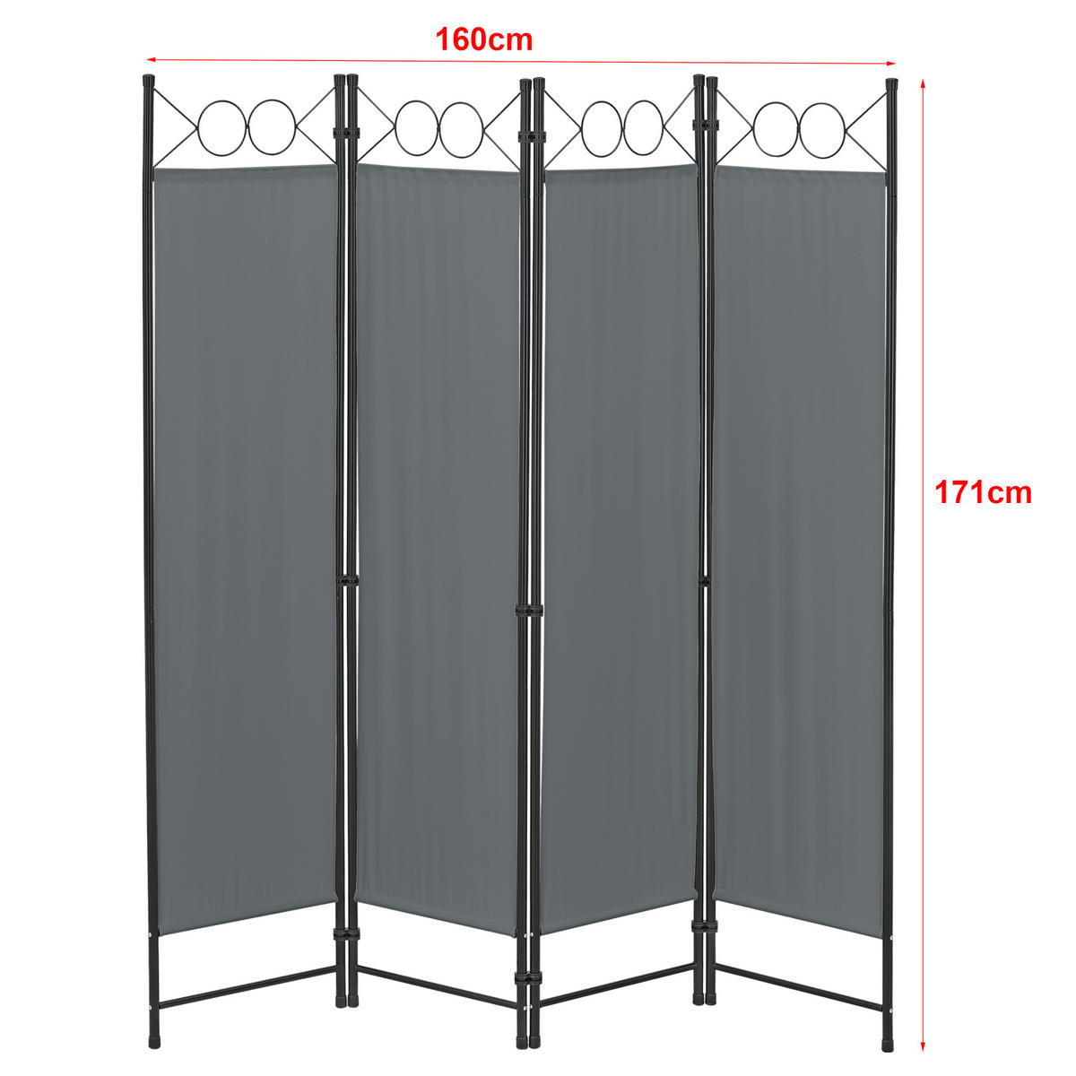 SICHTSCHUTZ Saragossa - Dunkelgrau, Textil/Metall (160/2cm) - [en.casa]