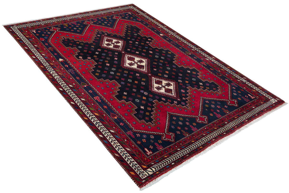 TEPPICH Afshar Blau 226/164 cm Schurwolle - Blau, Textil (164/226cm) - Looma